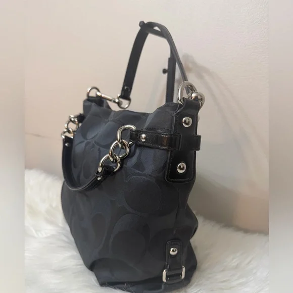 Coach Black Brooke Sateen Signature
Charm Shoulder Bag - Picture 3 of 11